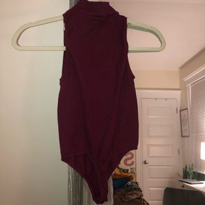maroon turtleneck bodysuit